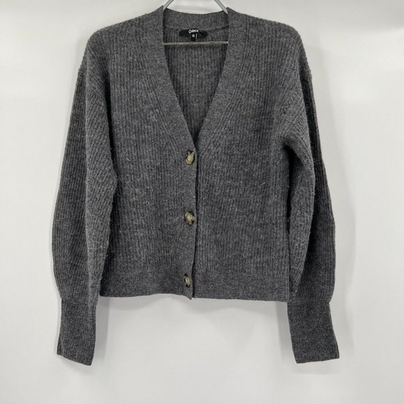 Quince Sweaters - Quince Women's Charcoal Gray Baby Alpaca-Merino Wool Cropped Cardigan sz S NWT